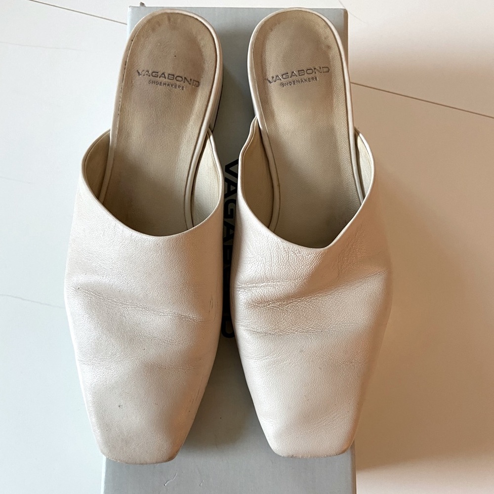Vagabond Mule / Off White / Leather